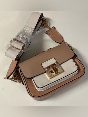 Aldo White Tan Chain Crossbody
